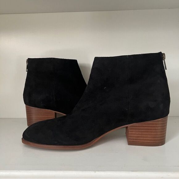 Seychelles Ankle Boots Booties Block Heel Zip Up Black Leather Suede Size 10 - Picture 4 of 7